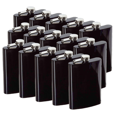 8oz Black Hip Flask (QTY 15) (Stainless steel) Groomsman wedding gift