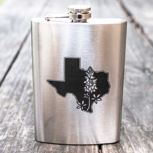 8oz Bluebonnet - Texas Stainless Steel Flask