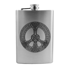 Load image into Gallery viewer, 8oz Celtic Love and Peace Stainless Steel Flask