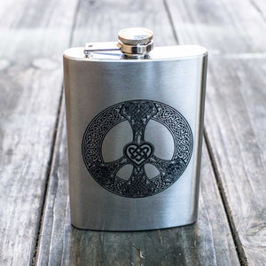 8oz Celtic Love and Peace Stainless Steel Flask