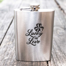 Load image into Gallery viewer, 8oz Clover - Lucky in Love Stainless Steel Flask