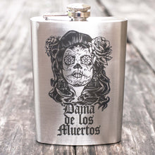 Load image into Gallery viewer, 8oz Dama De Los Muertos Stainless Steel Flask