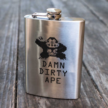 Load image into Gallery viewer, 8oz Damn Dirty Ape Stainless Steel Flask