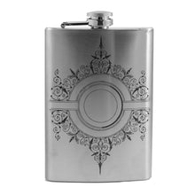 Load image into Gallery viewer, 8oz Decorative Design Stainless Steel Flask