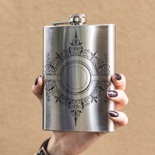 Load image into Gallery viewer, 8oz Decorative Design Stainless Steel Flask