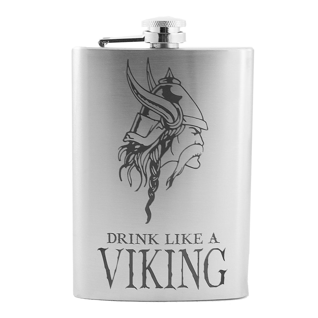 8oz Drink Like a Viking Stainless Steel Flask