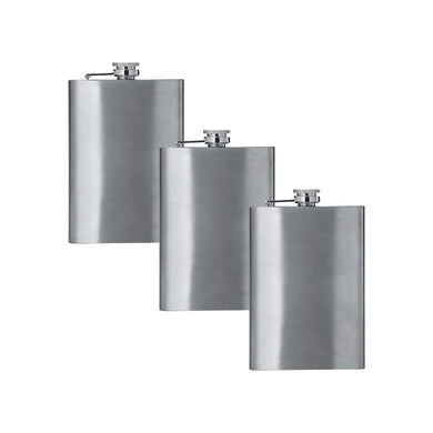 8oz Stainless Steel Hip Flask (QTY 3) (Stainless steel) Groomsman wedding gift