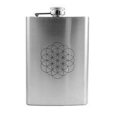 Load image into Gallery viewer, 8oz Flower of Life Stainless Steel Flask