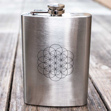 Load image into Gallery viewer, 8oz Flower of Life Stainless Steel Flask