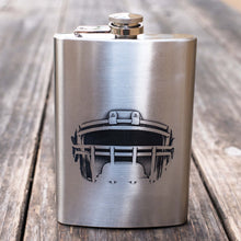 Load image into Gallery viewer, 8oz Football Helmet Stainless Steel Flask