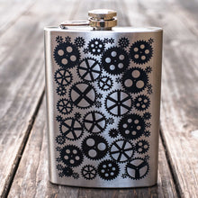 Load image into Gallery viewer, 8oz Gears V2 Stainless Steel Flask