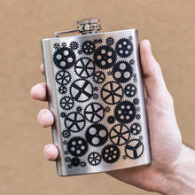 Load image into Gallery viewer, 8oz Gears V2 Stainless Steel Flask