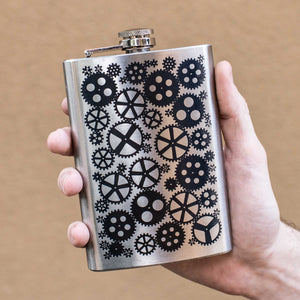 8oz Gears V2 Stainless Steel Flask