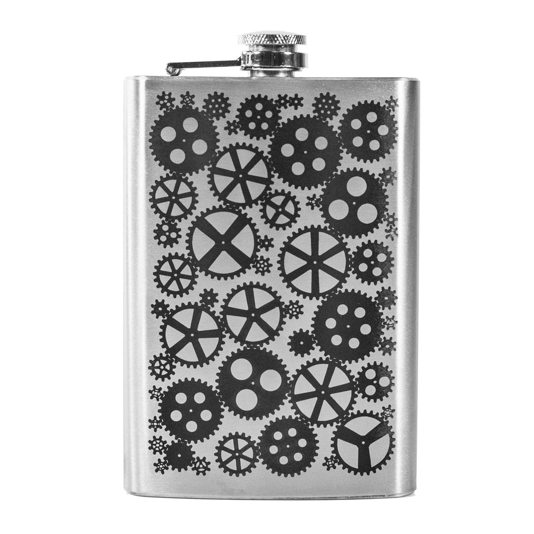 8oz Gears V2 Stainless Steel Flask