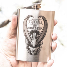 Load image into Gallery viewer, 8oz God of Mischief Stainless Steel Flask