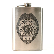 Load image into Gallery viewer, 8oz Hawkins Chief of Police Stainless Steel Flask