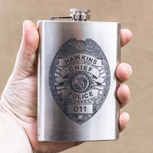 Load image into Gallery viewer, 8oz Hawkins Chief of Police Stainless Steel Flask