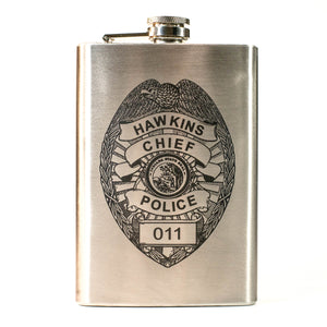 8oz Hawkins Chief of Police Stainless Steel Flask