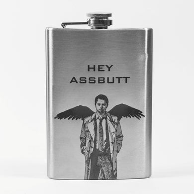 8oz Hey Assbutt Stainless Steel Flask