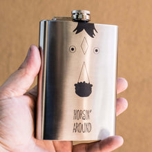 Load image into Gallery viewer, 8oz Horsin Around Stainless Steel Flask