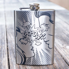 Load image into Gallery viewer, 8oz Ka-Pow Stainless Steel Flask