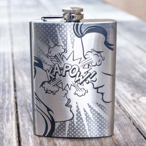 8oz Ka-Pow Stainless Steel Flask