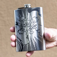 Load image into Gallery viewer, 8oz Ka-Pow Stainless Steel Flask