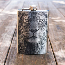 Load image into Gallery viewer, 8oz King of the Jungle Stainless Steel Flask