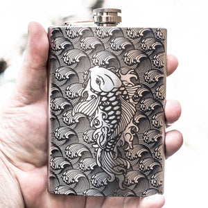 8oz Koi Stainless Steel Flask