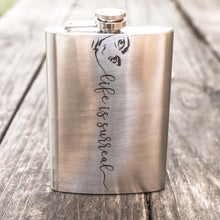 Load image into Gallery viewer, 8oz Life is Surreal Stainless Steel Flask