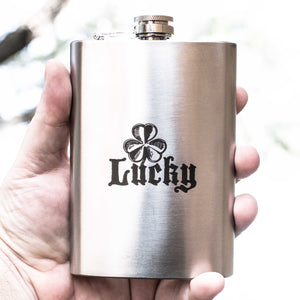 8oz Lucky - Clover Stainless Steel Flask