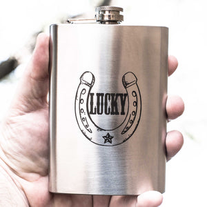 8oz Lucky - Horseshoe Stainless Steel Flask