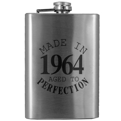 8oz Made in 1964 Aged to Perfection Stainless Steel Flask