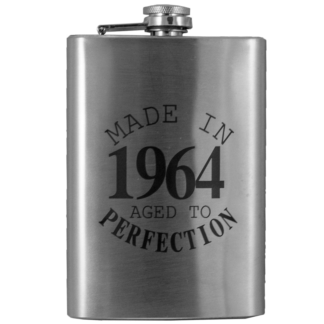 8oz Made in 1964 Aged to Perfection Stainless Steel Flask