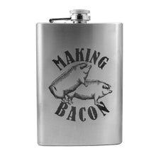 Load image into Gallery viewer, 8oz Making Bacon Stainless Steel Flask