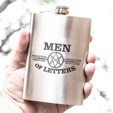 Load image into Gallery viewer, 8oz Men of Letters Stainless Steel Flask