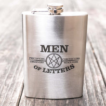 Load image into Gallery viewer, 8oz Men of Letters Stainless Steel Flask