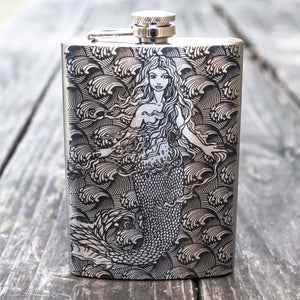 8oz Mermaid Stainless Steel Flask