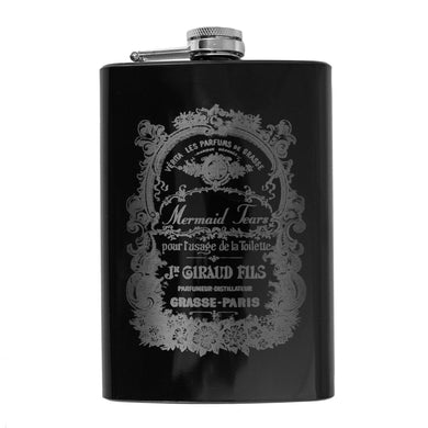 8oz BLACK Mermaid Tears Flask