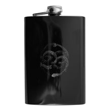 Load image into Gallery viewer, 8oz Ouroboros Black Flask