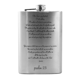 8oz Psalm 23 Bible verse Religious Stainless Steel Flask