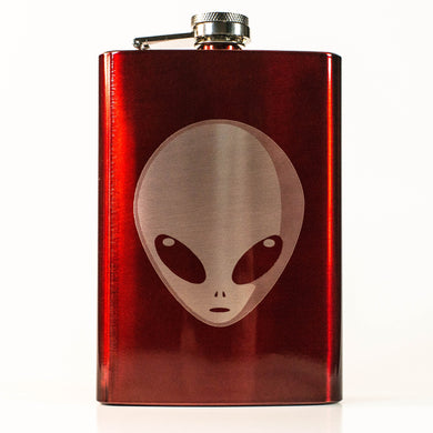 8oz RED Alien Flask