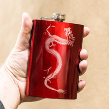 Load image into Gallery viewer, 8oz RED Chinese Dragon Flask