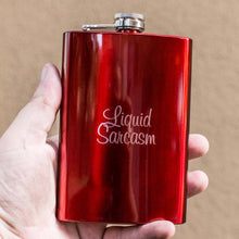 Load image into Gallery viewer, 8oz RED Liquid Sarcasm Flask