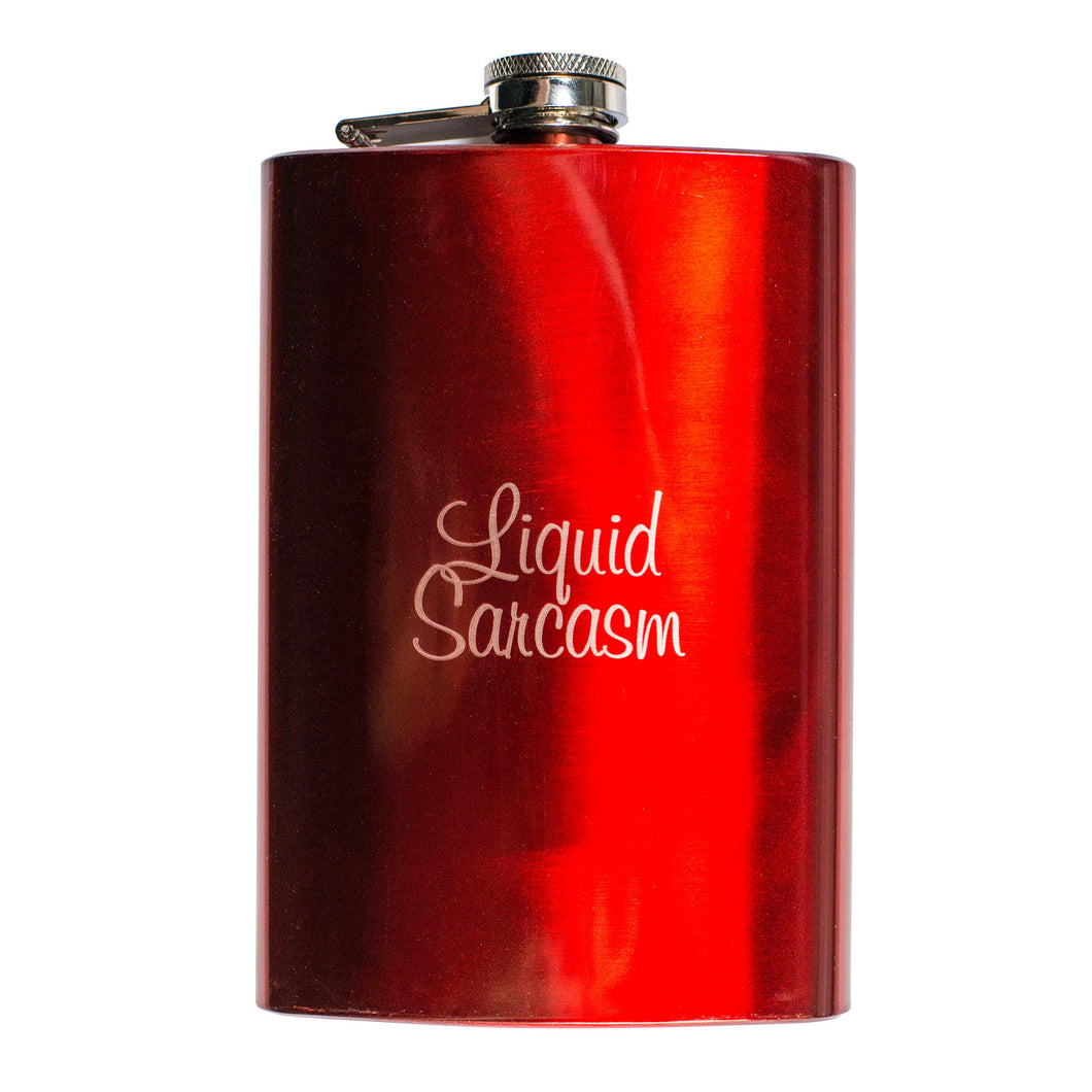 8oz RED Liquid Sarcasm Flask