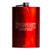 Load image into Gallery viewer, 8oz RED Stranger Drinks Flask