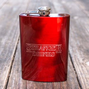 8oz RED Stranger Drinks Flask