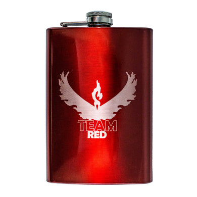 8oz RED Team Red Flask