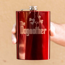 Load image into Gallery viewer, 8oz RED The Dogmother Flask