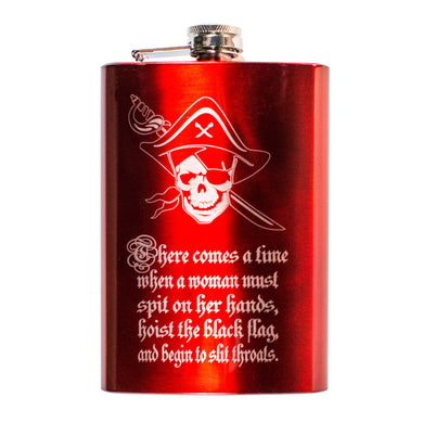 8oz RED There Comes a Time Flask